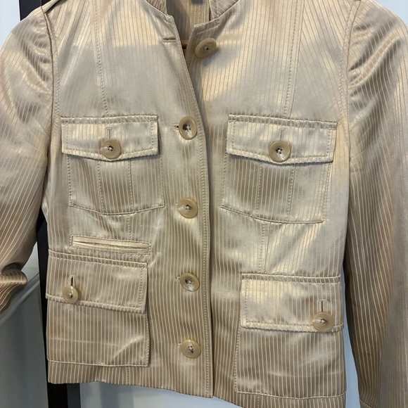 Banana Republic cotton/silk blend Gold Women's Jacket. Gorgeous! Size 2P - Picture 6 of 16